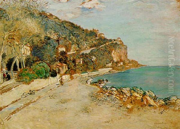 View Of The Coast Of Southern France Oil Painting by Jean Francois Raffaelli