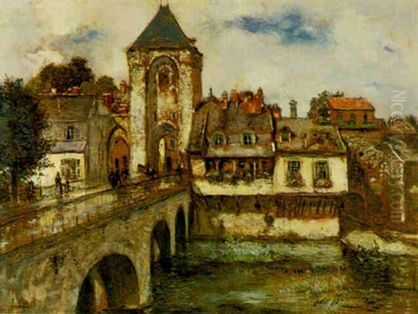 Le Pont De Moret Sur Loing Oil Painting by Jean Francois Raffaelli