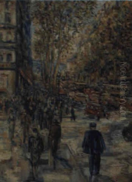 Champs-elysees Oil Painting by Jean Francois Raffaelli