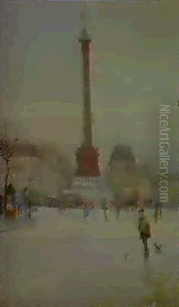 La Place De La Bastille Oil Painting by Jean Francois Raffaelli