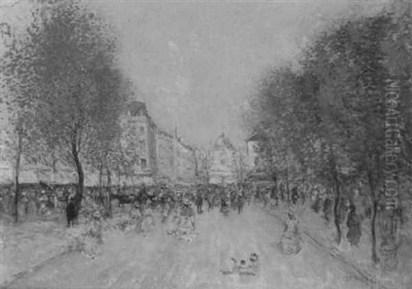 A Coin Des Champs-elysees Oil Painting by Jean Francois Raffaelli