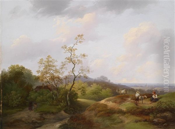 Weite Landschaft Mit Kleinen Hirten Oil Painting by Ignaz Raffalt