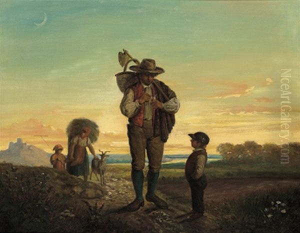 Heimkehr Von Der Feldarbeit Oil Painting by Ignaz Raffalt