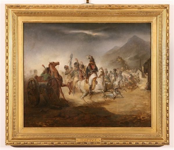 _denis Auguste Marie Battle Of The Cavalry Oil Painting by Auguste Raffet