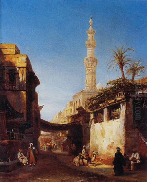 Les Souks En Algerie Oil Painting by Etienne Raffort