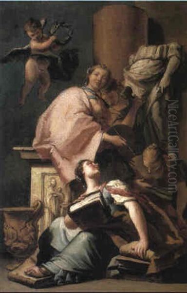 A Personification Of The Arts Oil Painting by Giovanni Raggi