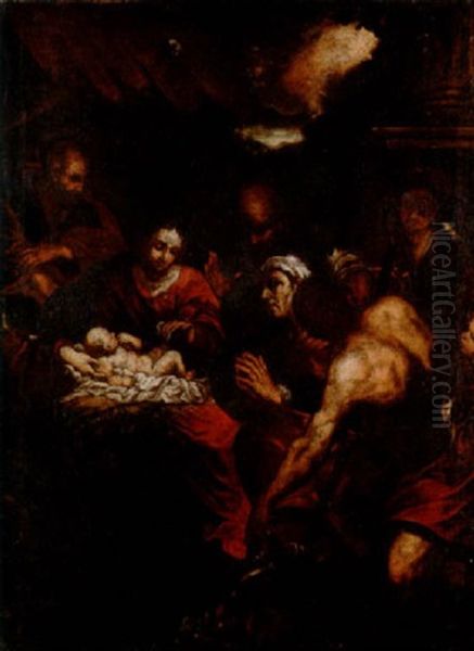 The Adoration Of The Shepherds Oil Painting by Pietro Paolo Raggi