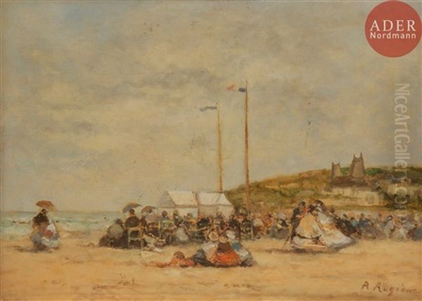 Plage Normande Oil Painting by Raffaele Ragione