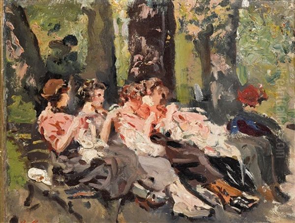 The Parc Monceau Oil Painting by Raffaele Ragione