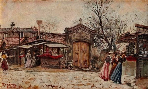 Promenade En Hiver Oil Painting by Raffaele Ragione