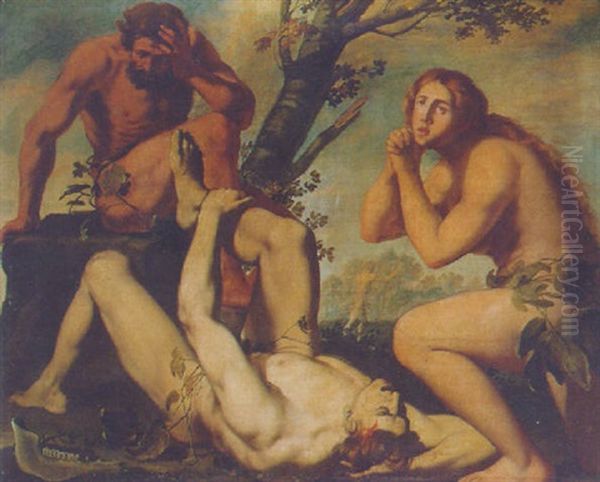 Adam And Eve Lamenting The Death Of Abel Oil Painting by Michele Ragoglia