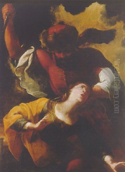 The Martyrdom Of Saint Barbara Oil Painting by Michele Ragoglia