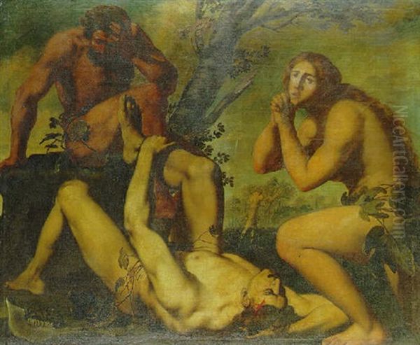 Adam And Eve Lamenting The Death Of Ariel Oil Painting by Michele Ragoglia