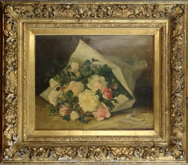 Nature Morte Au Bouquet De Fleurs Oil Painting by Jules Felix Ragot