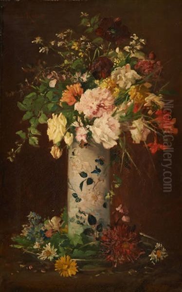 Composition Florale Oil Painting by Jules Felix Ragot