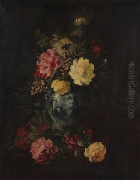 Still Life With Flowers Oil Painting by Jules Felix Ragot