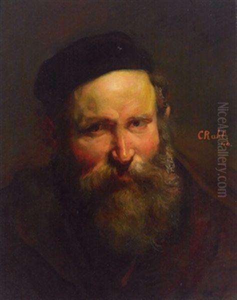 Bildnis Des Malers Carl Schwenninger Oil Painting by Carl Rahl