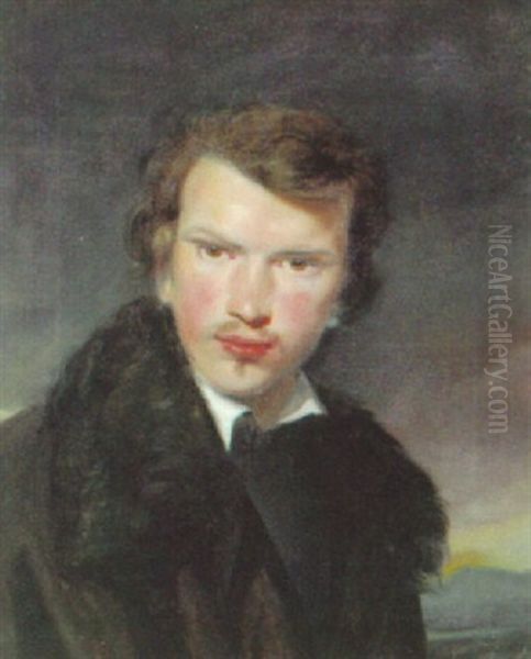 Selbstportrait Des Kunstlers Oil Painting by Carl Rahl