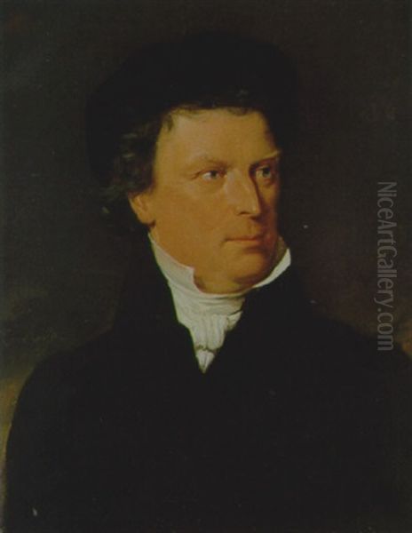 Portrait Des Kupferstechers Rahl, Des Vaters Carl Rahls by Carl Rahl