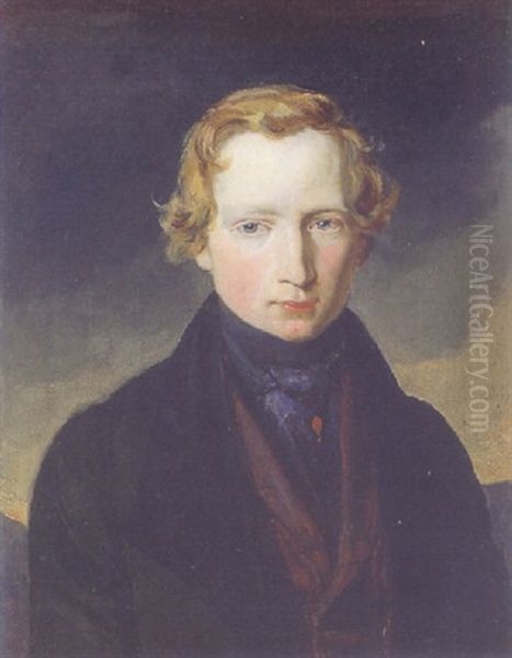 Portrait Des Carl Jodocus Meyer, Kunsthandler In Wien Oil Painting by Carl Rahl