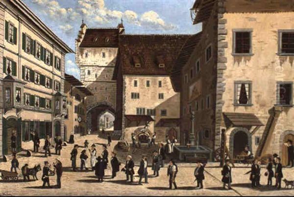 Die Ehrenwerten Burger Von Schaffhausen Oil Painting by Johannes Rahm