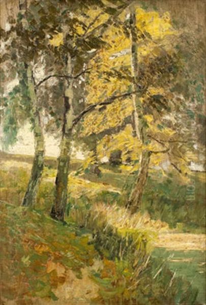 Fruhlingsbirken Oil Painting by Carl Rahtjen