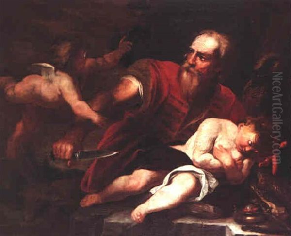 The Sacrifice Of Isaac Oil Painting by Francesco M. Raineri (Schivenoglia)