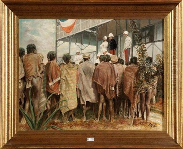 Scene Coloniale En Afrique Oil Painting by  Rajesy