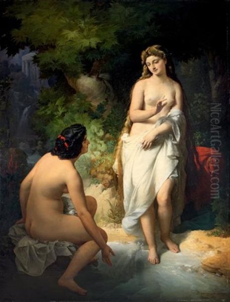 Venus Au Bain Oil Painting by Nandor (Krebs) Rakosi