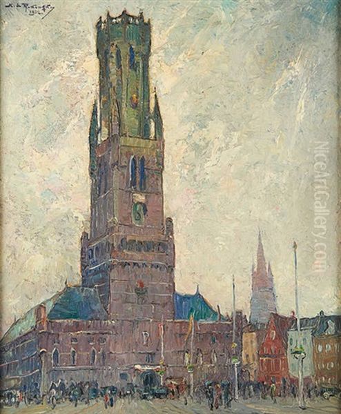 Le Beffroi Oil Painting by Mecislas Rakowski