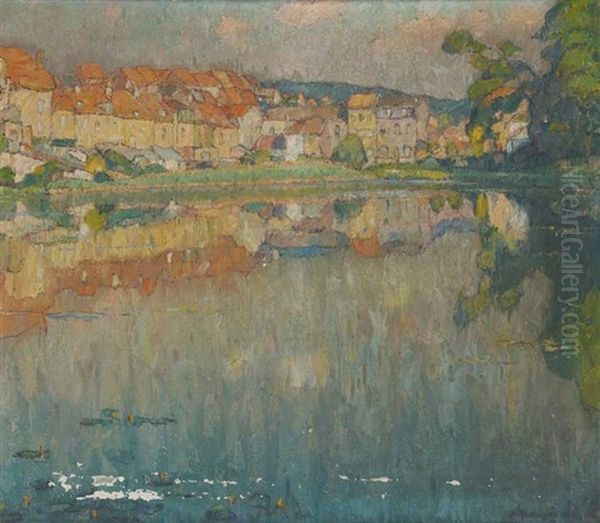 Reflets De La Maison Dans L'etang Oil Painting by Mecislas Rakowski