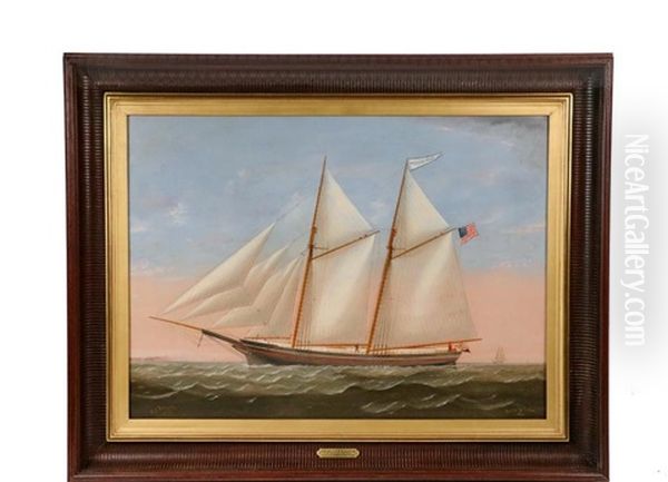 The American Schooner 'western Star' Oil Painting by Charles Sidney Raleigh