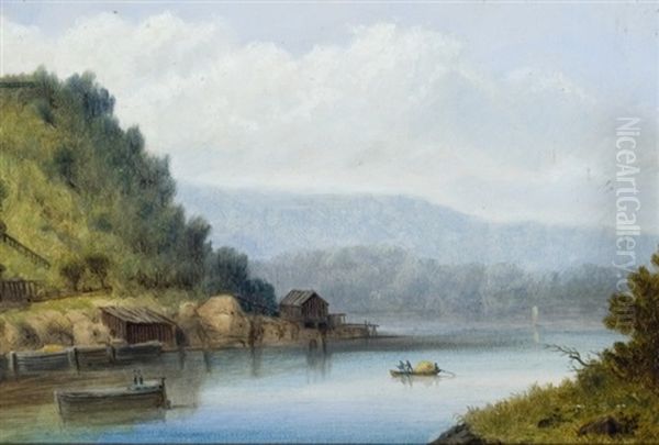 On The Hudson River Oil Painting by Charles Sidney Raleigh