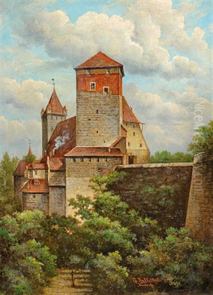 Kaiserburg Nurnberg Oil Painting by Georg Rall