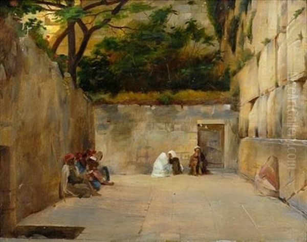 Wailling Wall, Jerusalem Oil Painting by Theodore Jacques Ralli