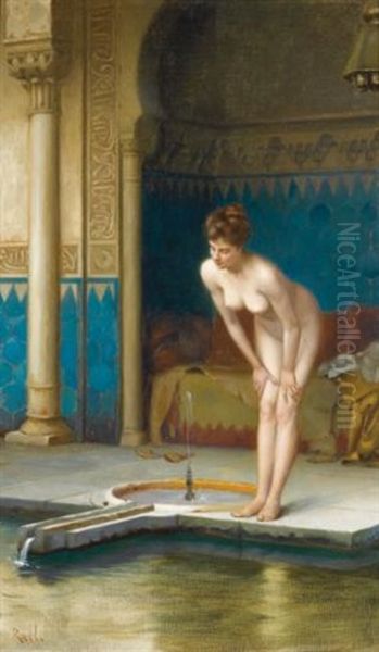 Jeune Femme Au Bain Oil Painting by Theodore Jacques Ralli