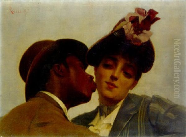 The Kiss Oil Painting by Theodore Jacques Ralli