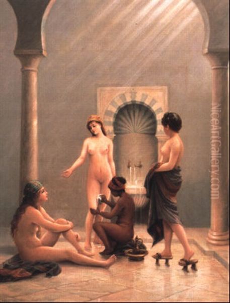 Les Baigneuses Oil Painting by Theodore Jacques Ralli