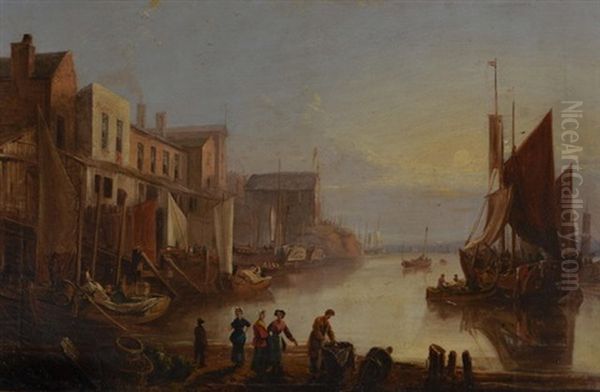 Site Of The Regent's Dock, Liverpool Oil Painting by John Ralston