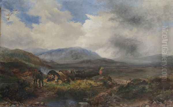 Gipsy Camp, Preath Mawr Oil Painting by Richard Sebastian Bond