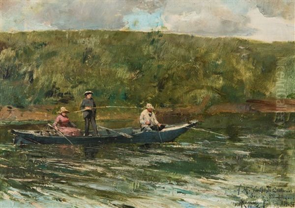 The Anglers (1884-1886) Oil Painting by Antonio Ramalho