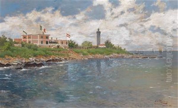 Marineschule Solvone Oil Painting by August von Ramberg