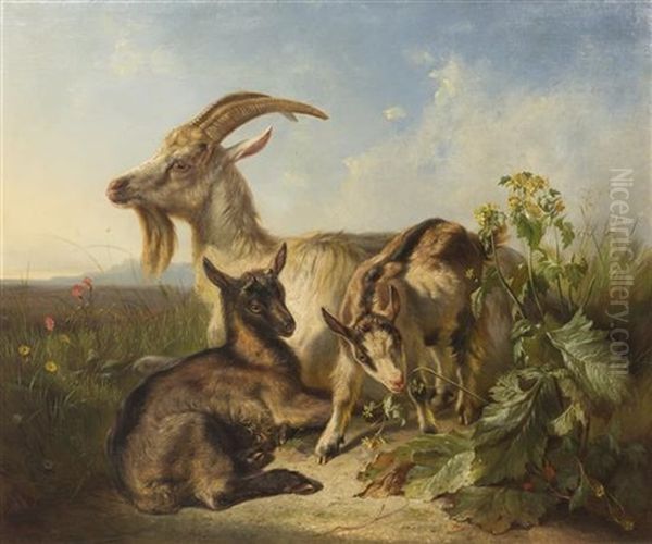 Goats Oil Painting by Johann Heinrich Ramberg