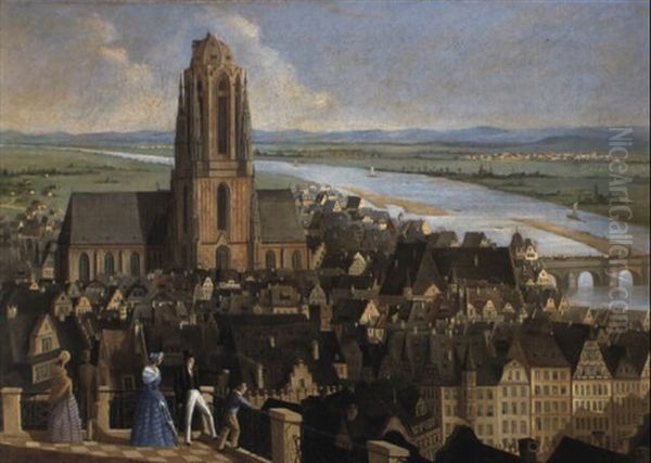 Blick Auf Frankfurt Oil Painting by Johann Anton Ramboux