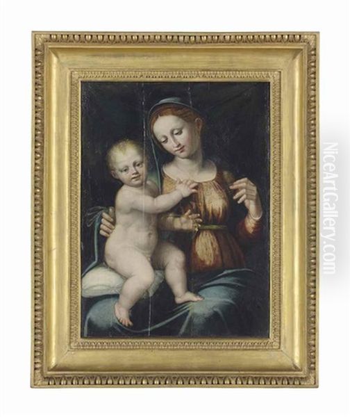 The Madonna And Child, Holding An Orb Oil Painting by Bartolomeo Ramenghi