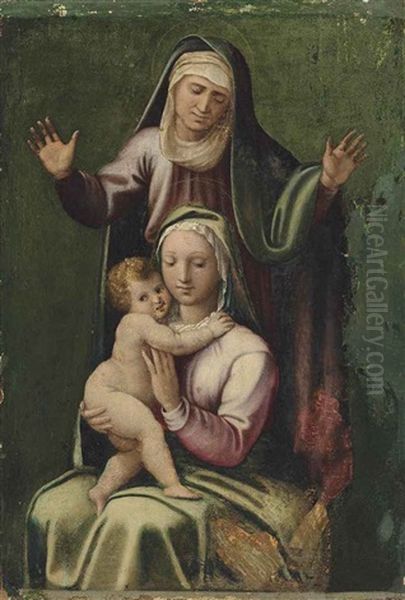 The Madonna And Child With Saint Anne Oil Painting by Bartolomeo Ramenghi