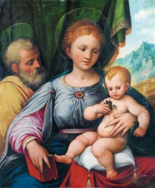 La Sainte Famille Oil Painting by Bartolomeo Ramenghi