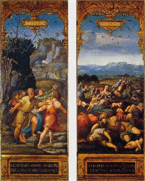 Biblical Scene Oil Painting by Giovanni Battista Ramenghi