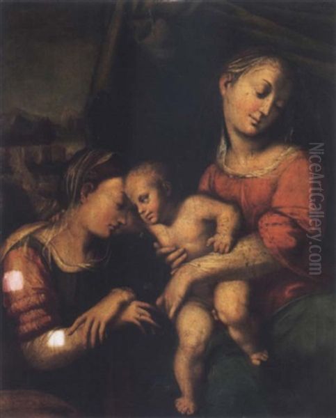 The Mystic Marriage Of Saint Catherine Oil Painting by Giovanni Battista Ramenghi