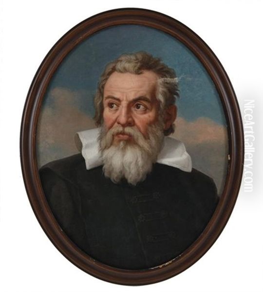 Galileo (after Justus Sustermans) Oil Painting by Joaquin Ramirez